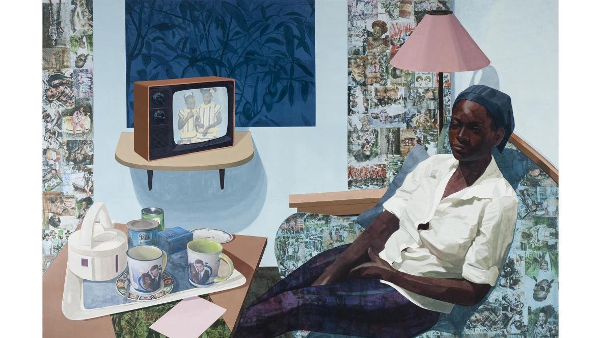 Njideka Akunyili Crosby ‘Intimate Super Blue Omo’